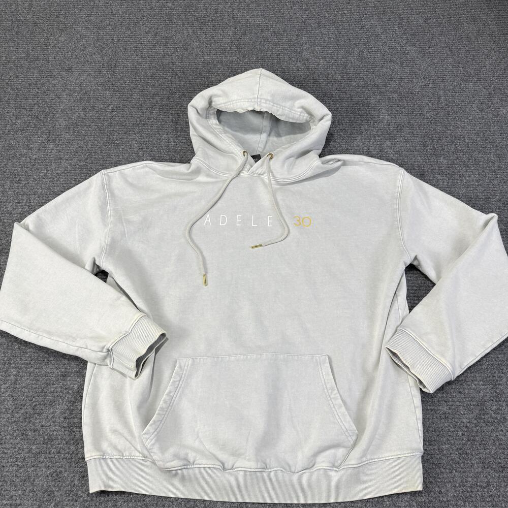 Adele Hoodie Mens XL Gray 30 Album Graphic Pullover Fleece Music Concert Tour